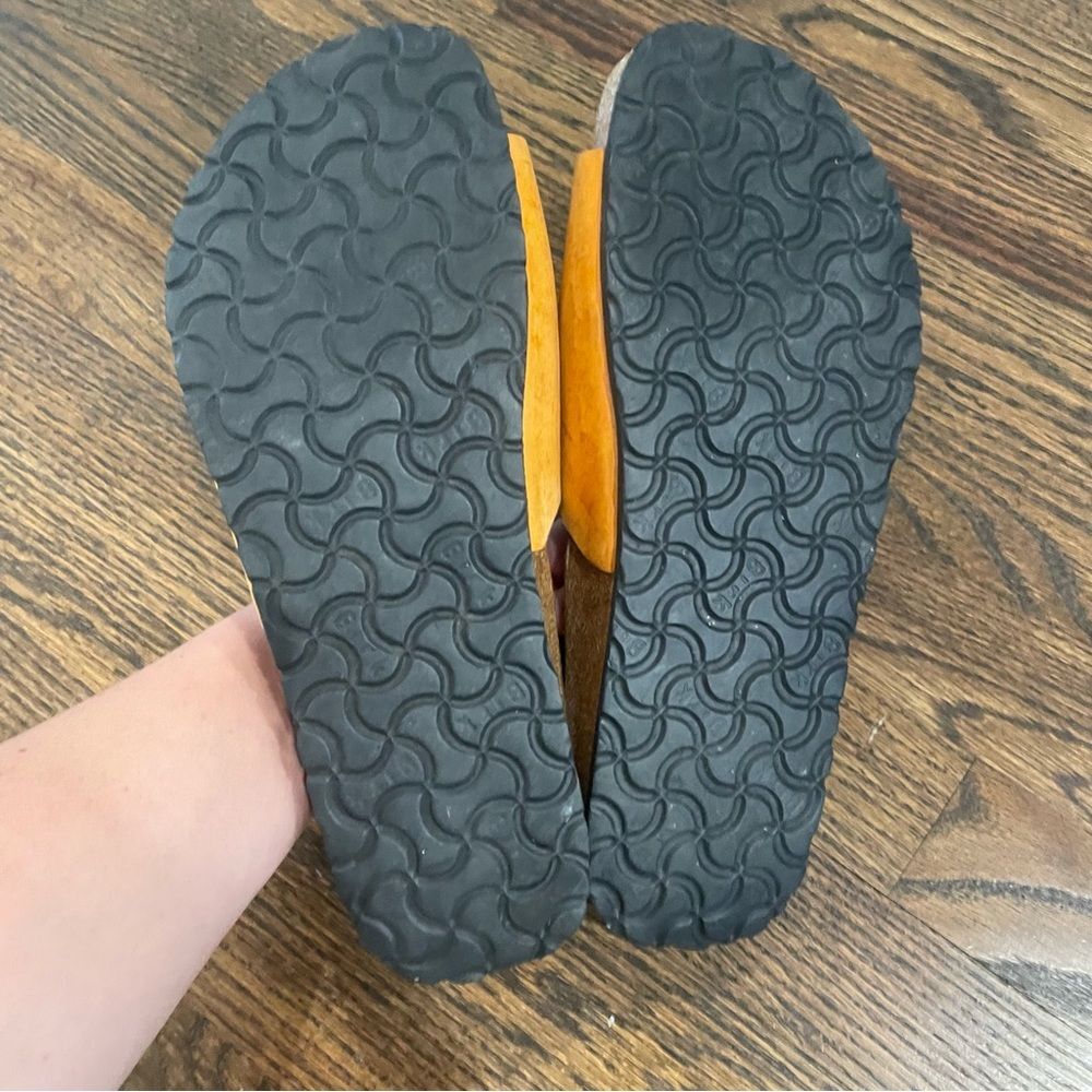 BIRKENSTOCK Papillo Orange Leather Lace Up Slip On Sandals - Picture 5 of 10